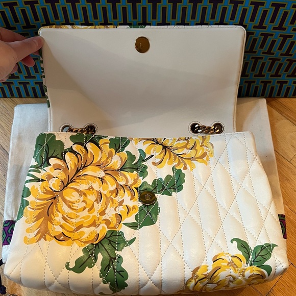 Tory Burch Floral Kira Chevron Convertible Shoulder Bag - Picture 6 of 14